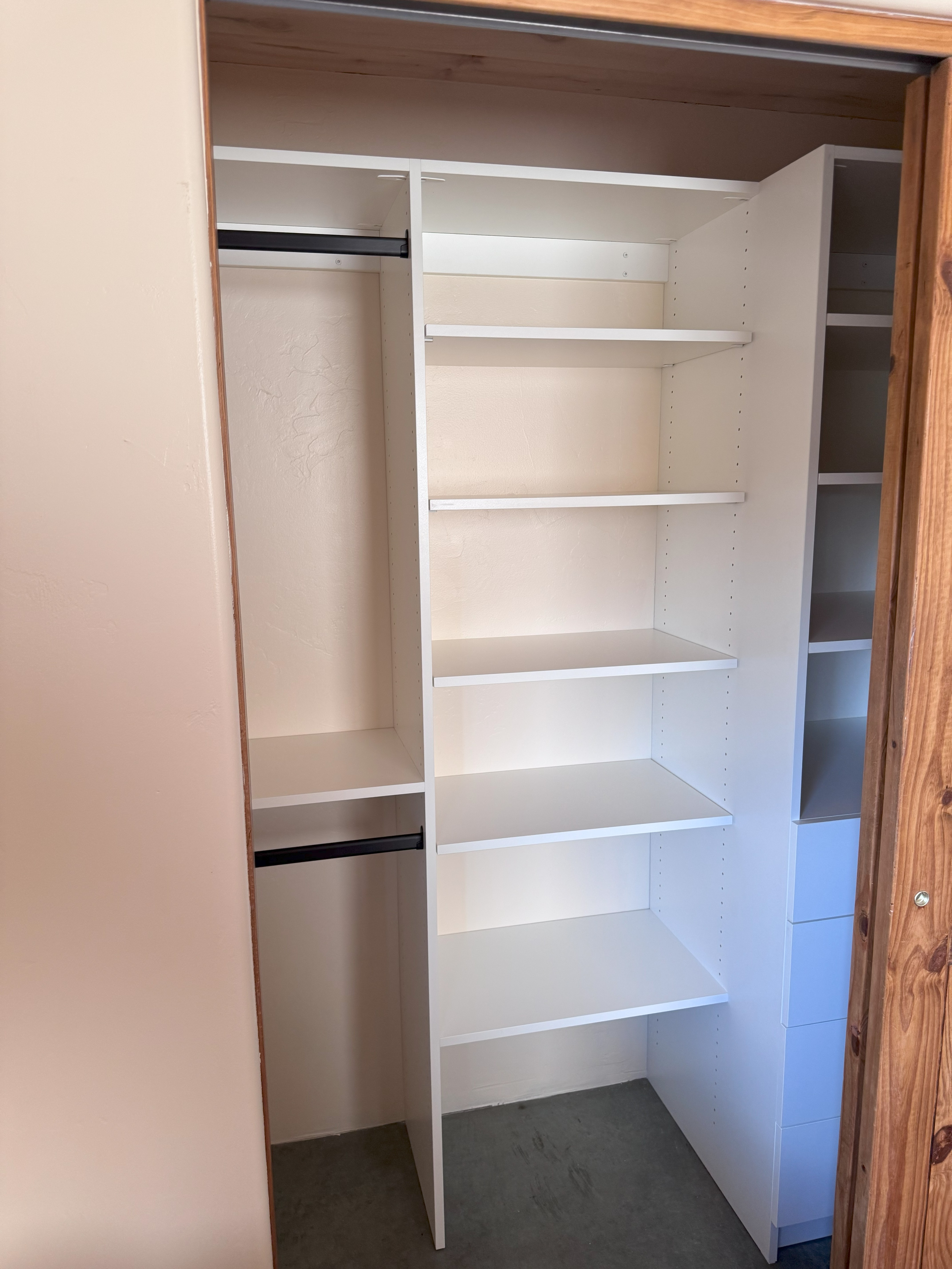Custom Closet with Adjustable Shelves