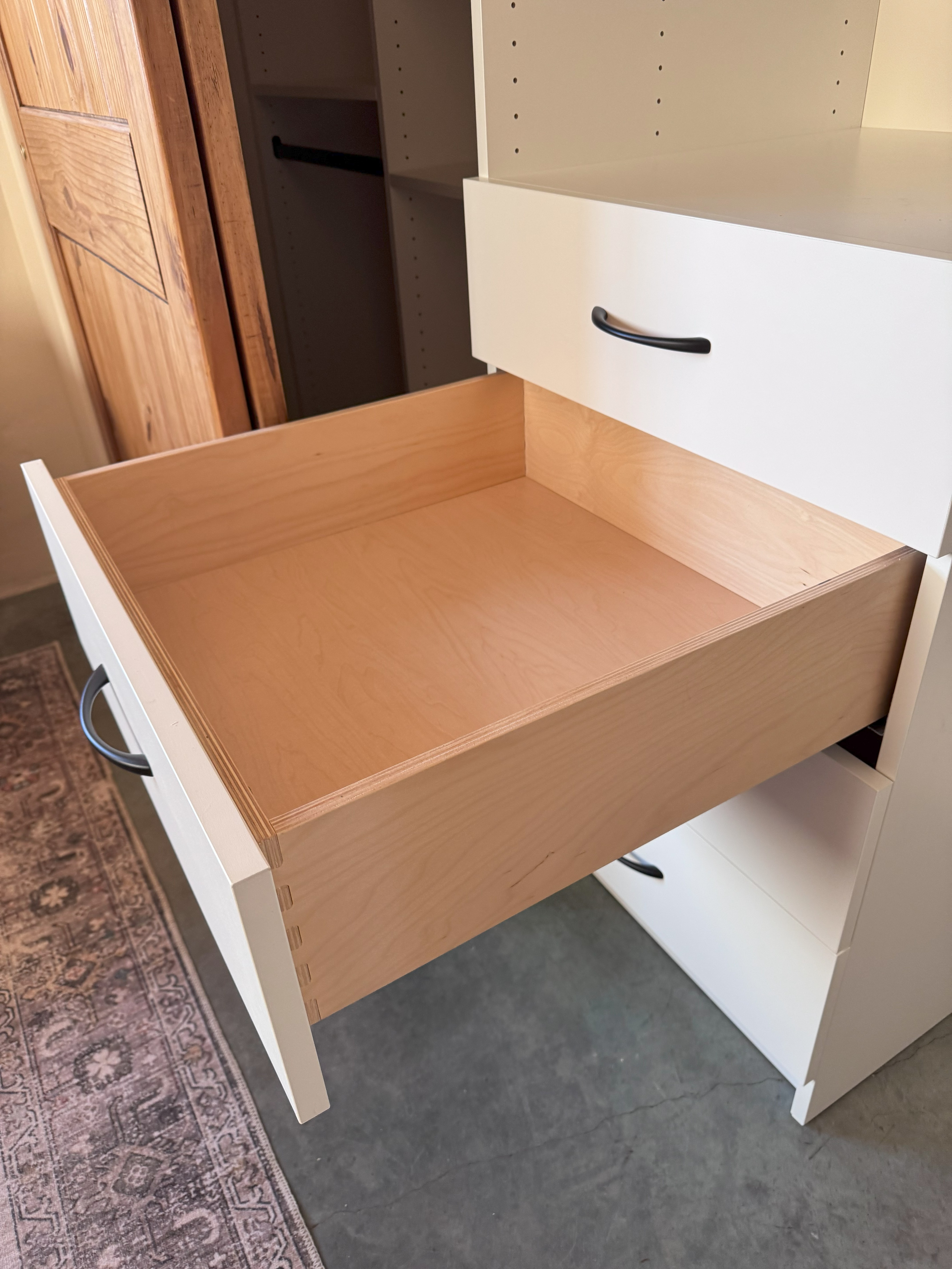 Custom Closet with Dovetail Drawers